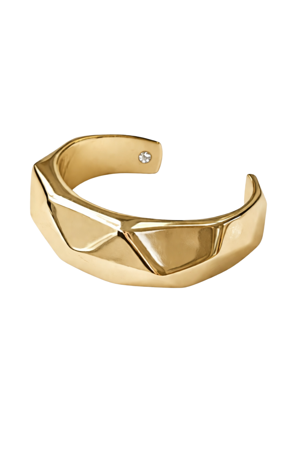 Bracelete Geométrico Escultural em Eletroformação Dourado – Angela