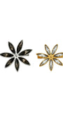 Kit de Broches Flor com Cristal | Mix de Banhos Dourado e Prateado