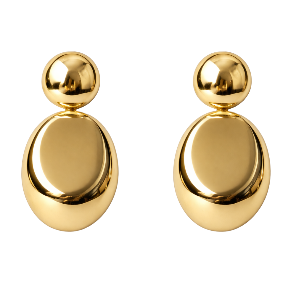 Brinco Escultural em Eletroformação Dourado – LIMITED