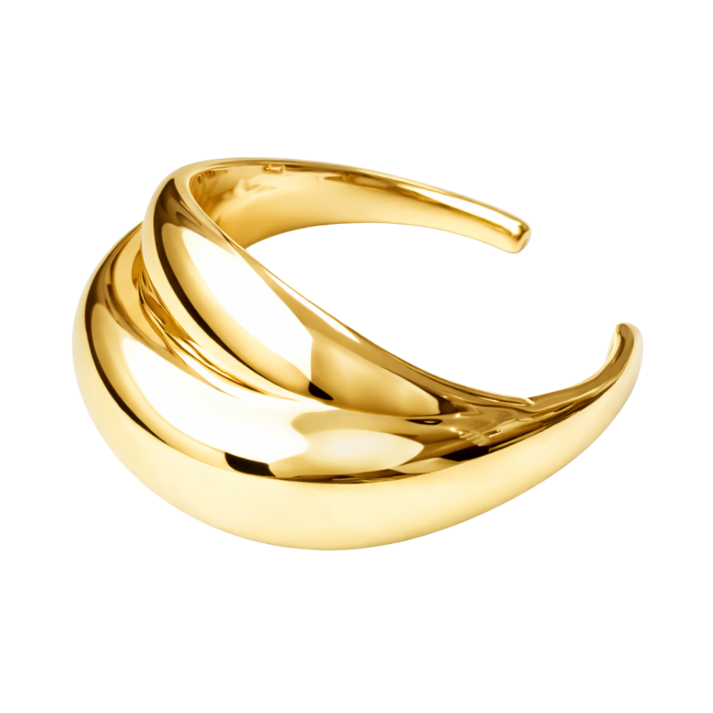 Bracelete Escultural Fluido em Eletroformação Dourado – LIMITED