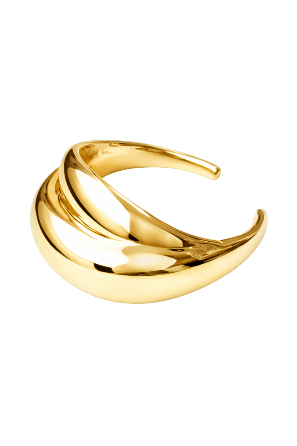 Bracelete Escultural Fluido em Eletroformação Dourado – LIMITED