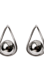 Brinco Gota Contemporâneo em Metal Prateado – Design