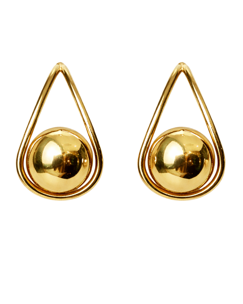 Brinco Gota Contemporâneo em Metal Dourado – Design
