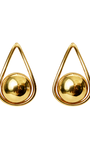 Brinco Gota Contemporâneo em Metal Dourado – Design