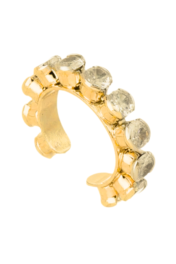 EAR CUFF ZIRCÔNIA REDONDO DOURADO