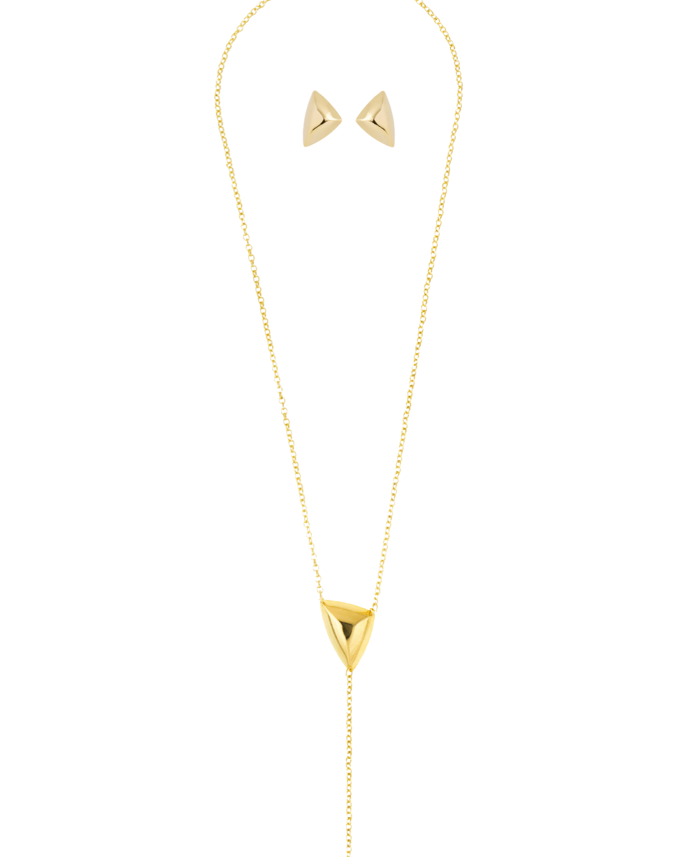 KIT DE COLAR E BRINCO METALLO DOURADO