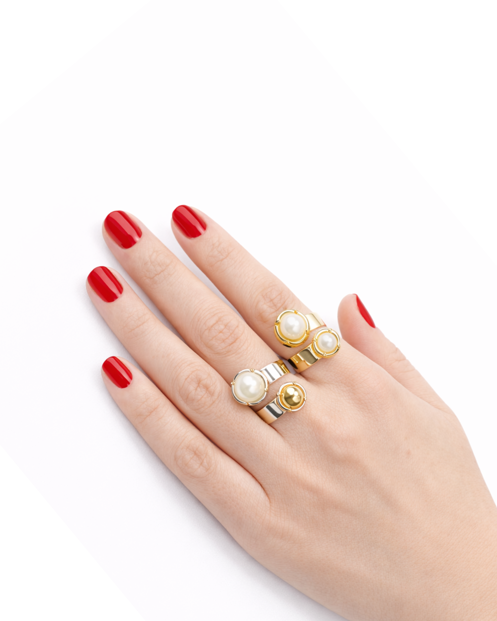 ANEL DUPLO PÉROLA DOURADO ESSENZA