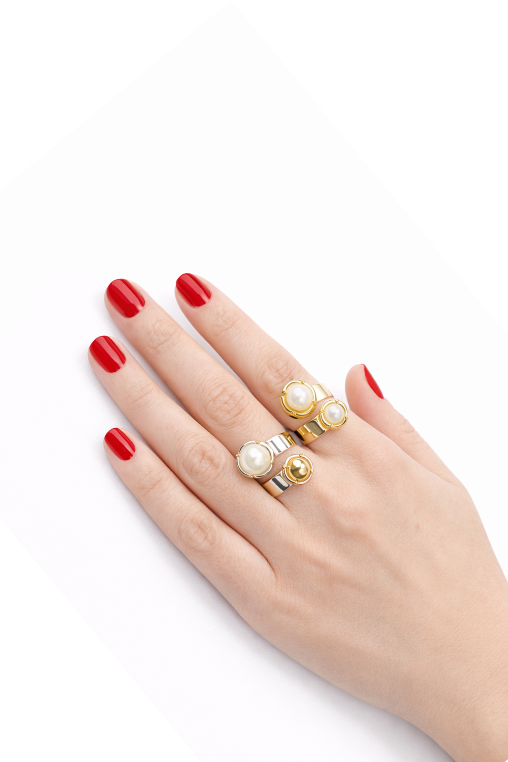 ANEL DUPLO PÉROLA DOURADO ESSENZA