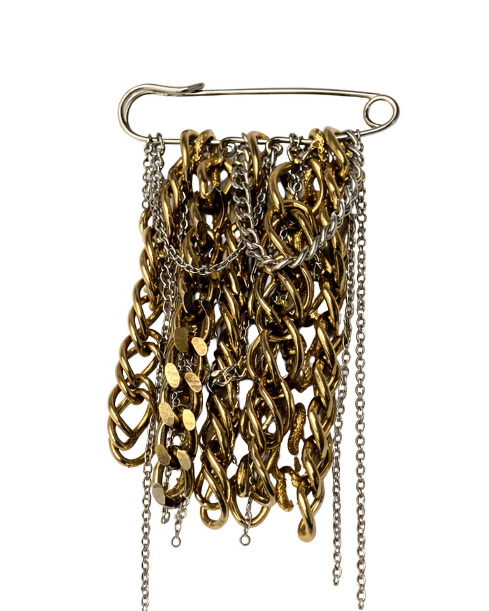 Broche de Correntes em Metallic Brown – Styling Maximalista