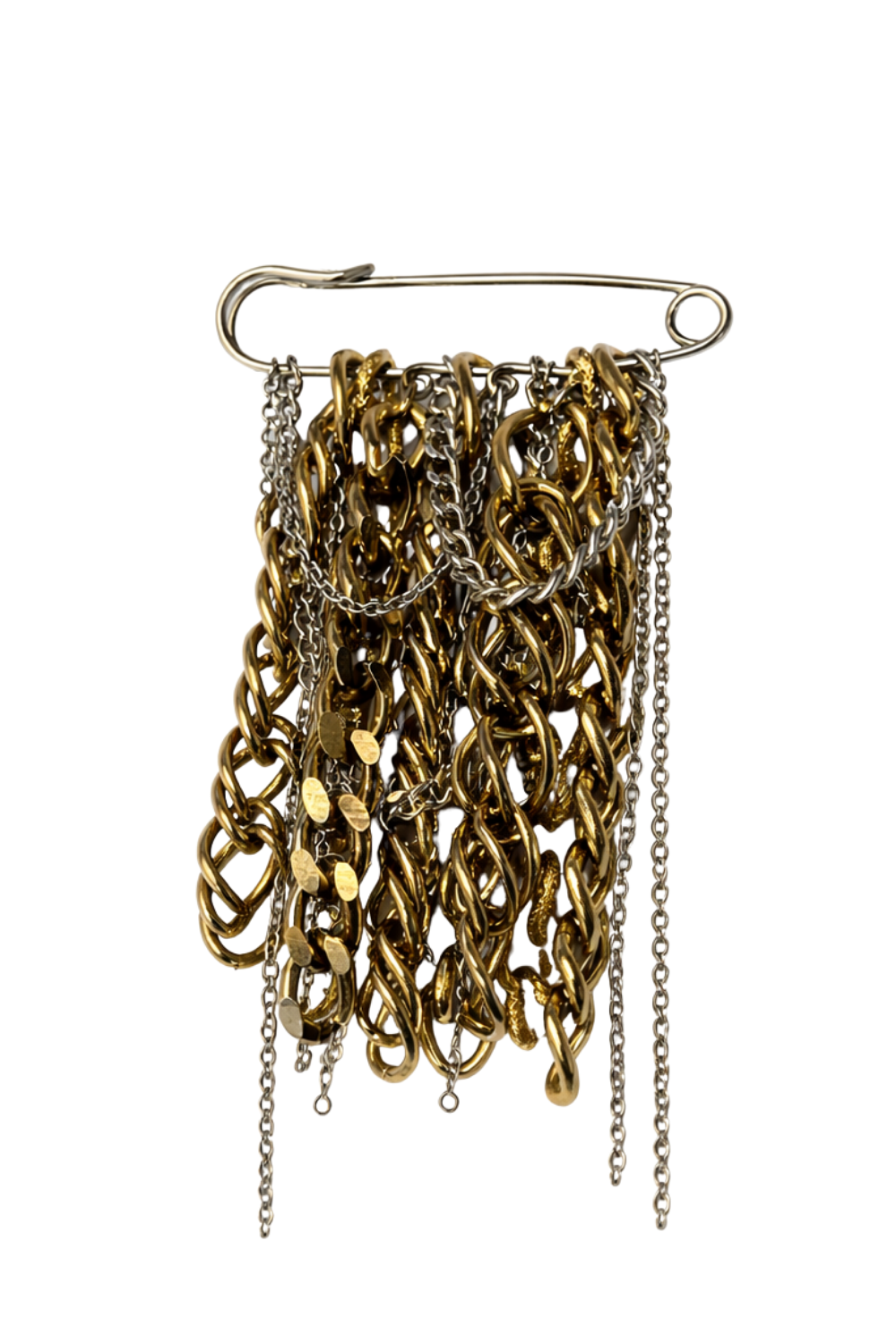 Broche de Correntes em Metallic Brown – Styling Maximalista