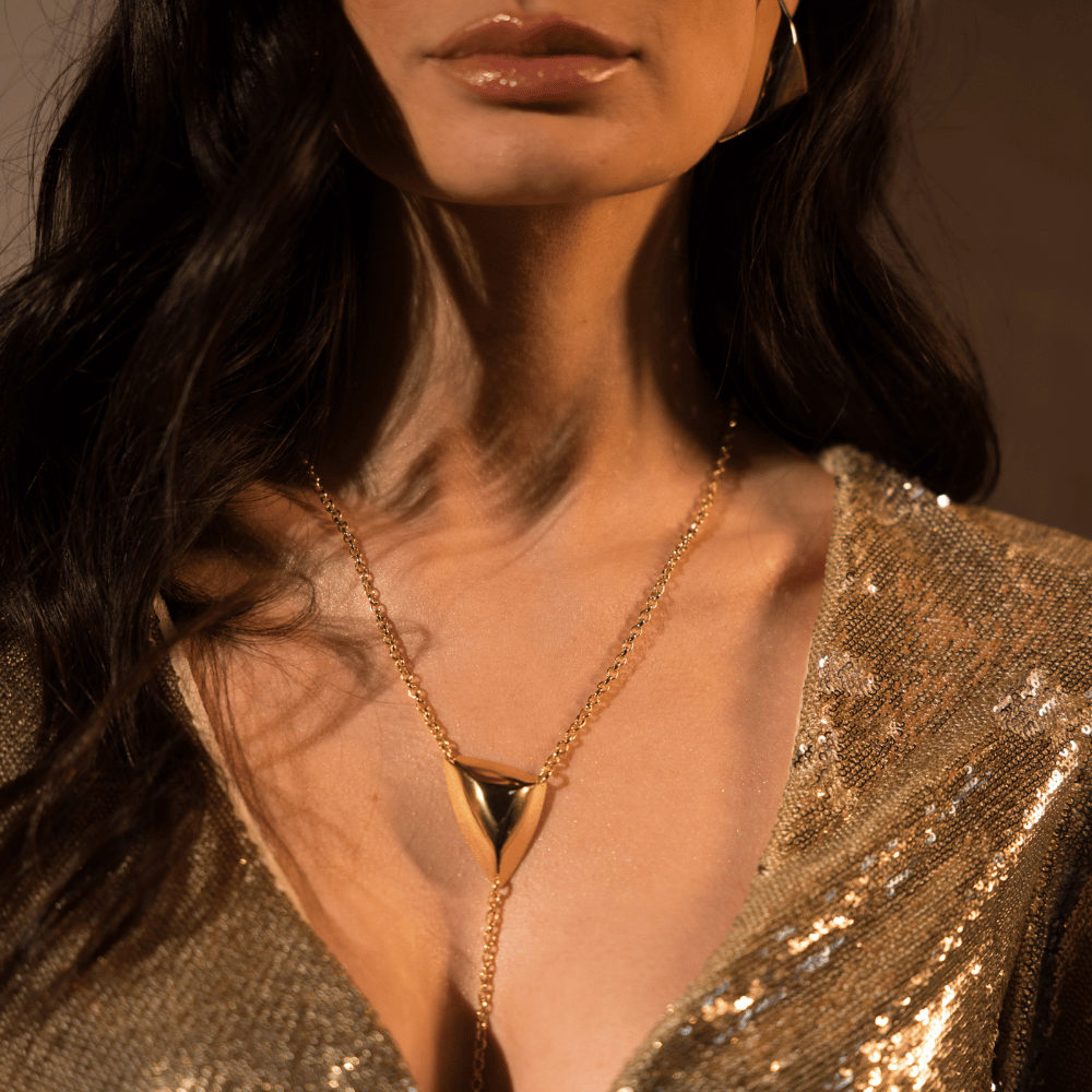 KIT DE COLAR E BRINCO METALLO DOURADO