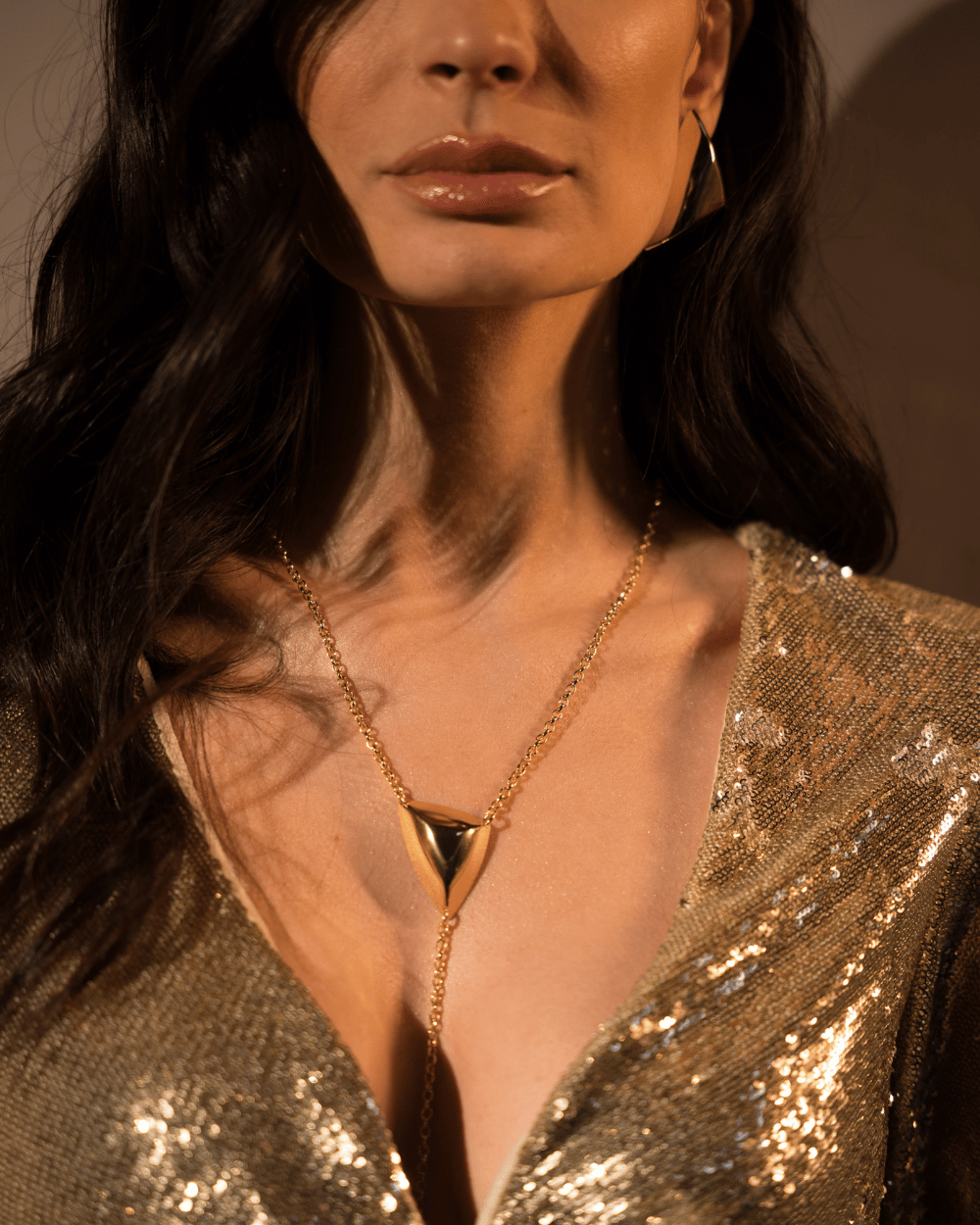 KIT DE COLAR E BRINCO METALLO DOURADO