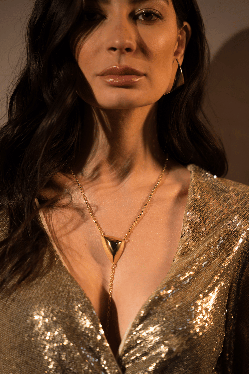 KIT DE COLAR E BRINCO METALLO DOURADO