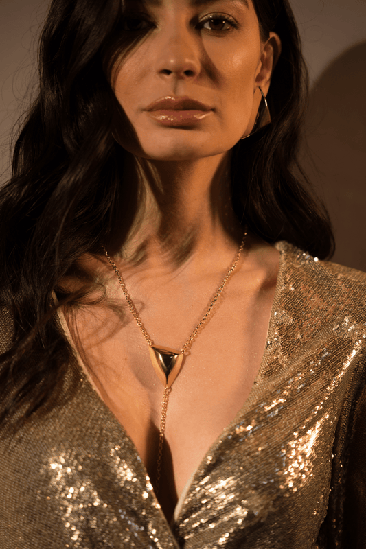 KIT DE COLAR E BRINCO METALLO DOURADO