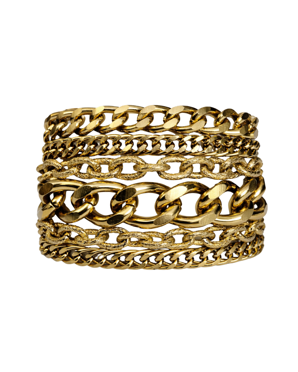 Bracelete de Correntes em Metallic Brown – Estrutura Maximalista