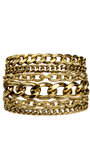 Bracelete de Correntes em Metallic Brown – Estrutura Maximalista