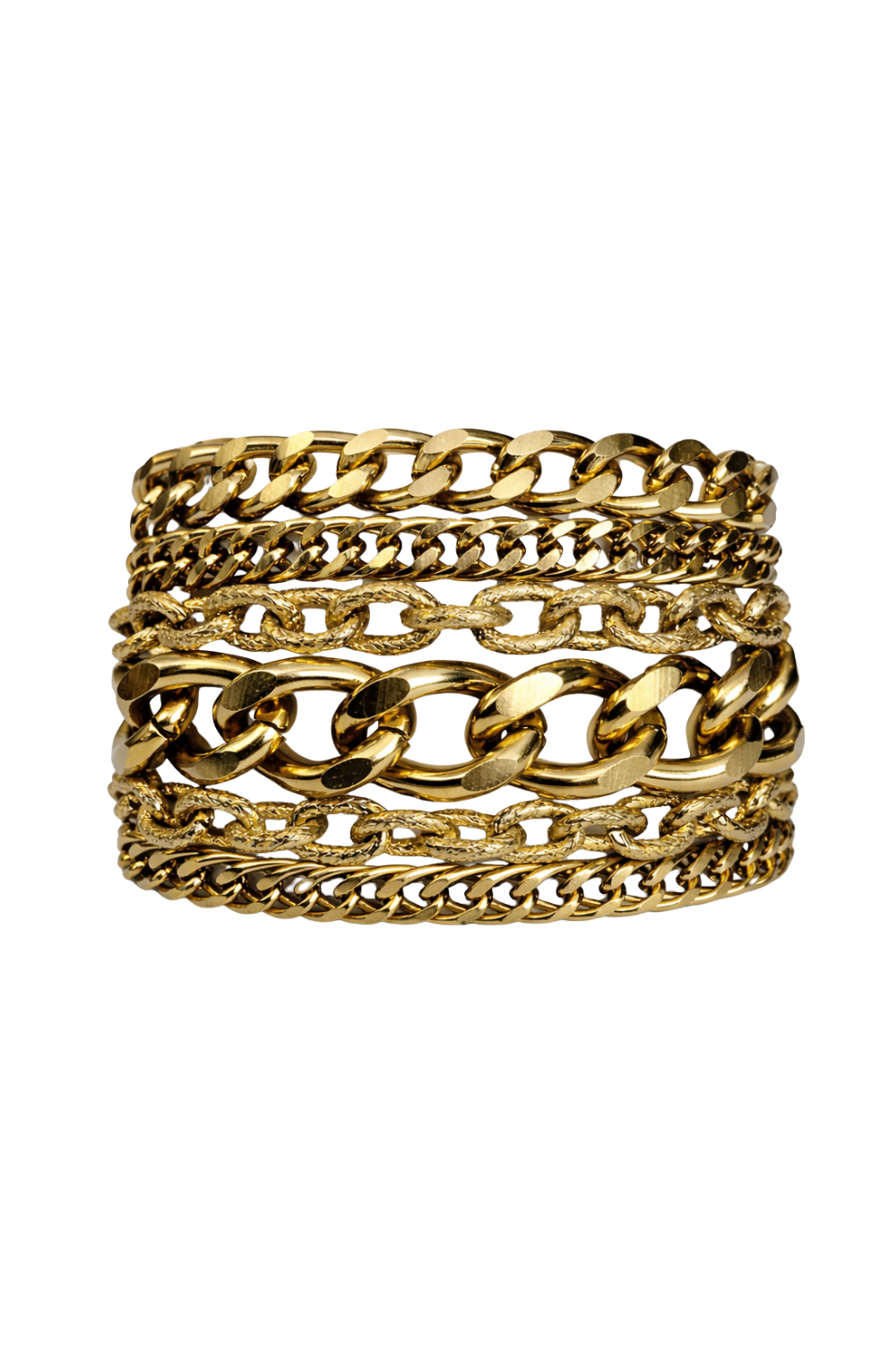 Bracelete de Correntes em Metallic Brown – Estrutura Maximalista