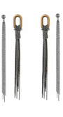 Maxi Brinco Longo de Correntes em Metallic Brown – Movimento Vertical