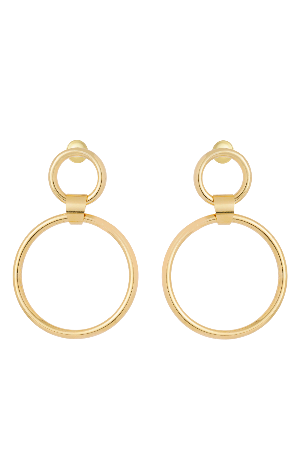 Brinco Grande Presenza Dourado com Círculos Articulados