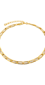 Colar de Elos com Zircônias em Banho Dourado – Brilho Contemporâneo