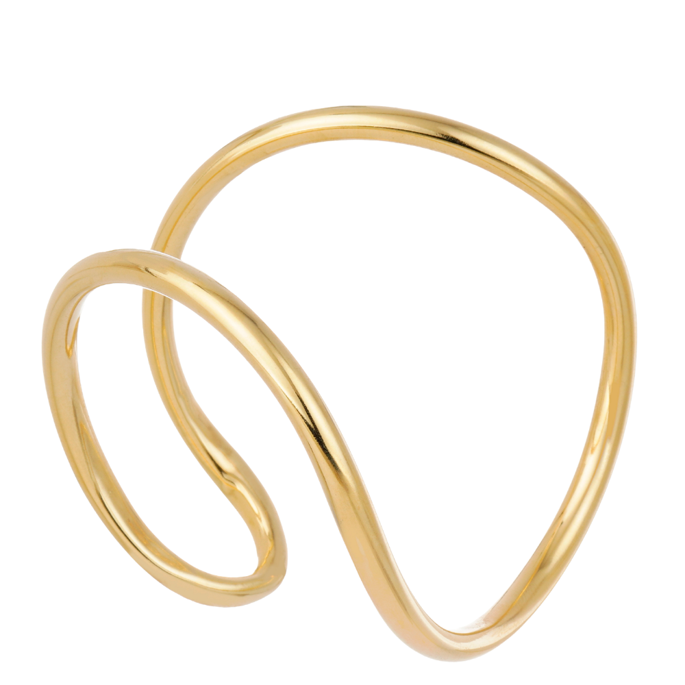 Bracelete Orgânico Dourado com Design Escultural e Linha Contínua