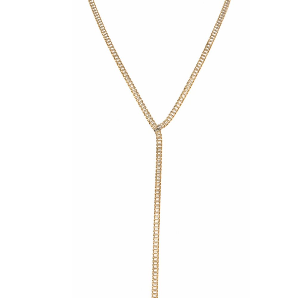 Colar Gravatinha com Zircônias em Banho Dourado – Linha de Luz