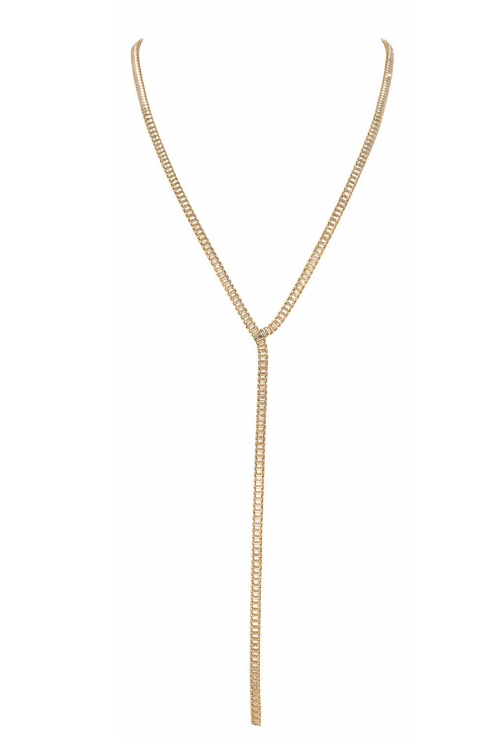 Colar Gravatinha com Zircônias em Banho Dourado – Linha de Luz