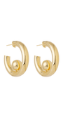 Brinco Argola Metallo Dourado com Esfera Interna