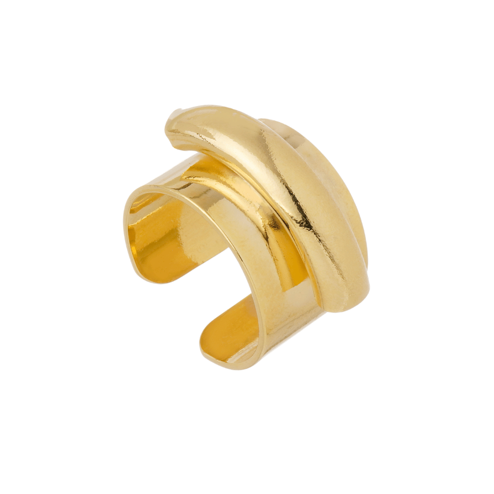 Anel Tubo Dourado Metallo | Volume e Uso Versátil