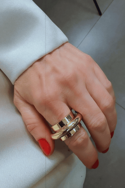 ANEL TUBO METALLO DOURADO