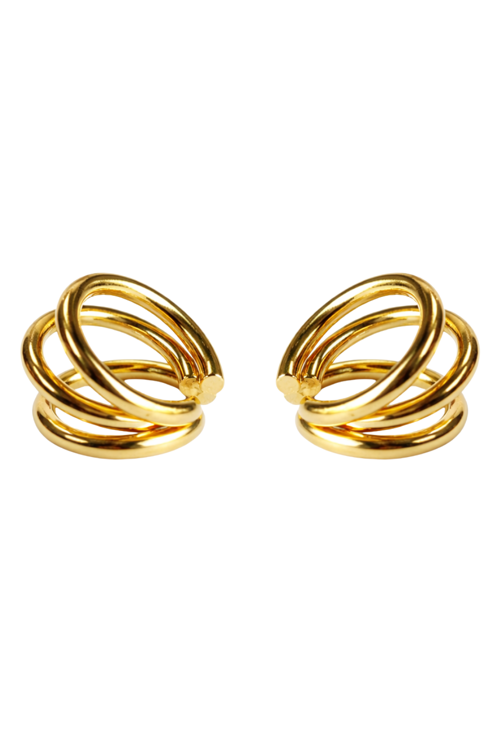 Kit Ear Cuff Aros em Banho Dourado – Volume Leve e Fluido