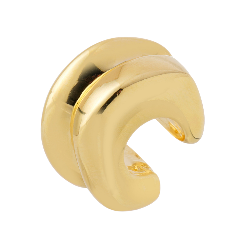 Ear Cuff Bold em Eletroformação Dourado – Volume Escultural e Leveza