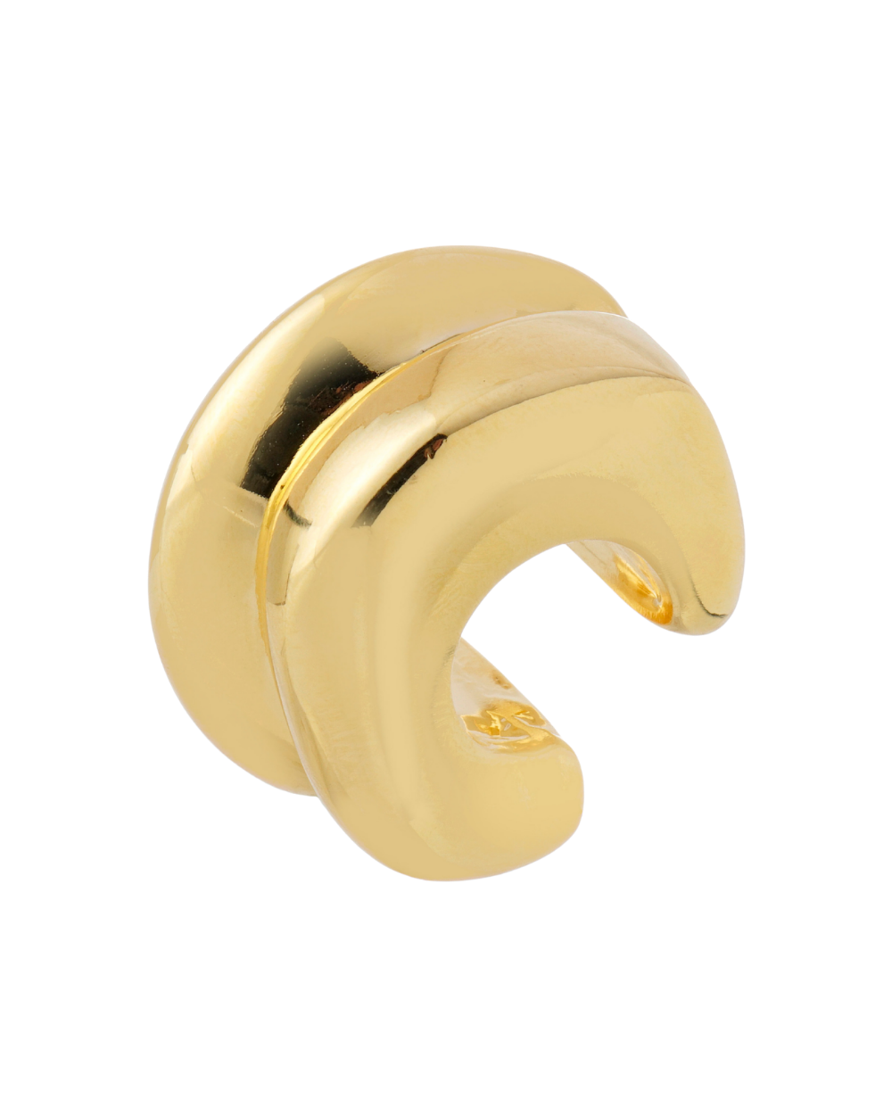 Ear Cuff Bold em Eletroformação Dourado – Volume Escultural e Leveza