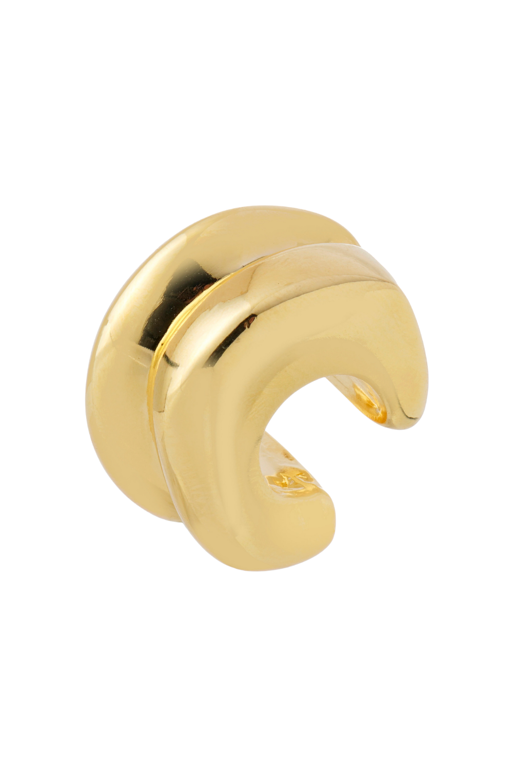 Ear Cuff Bold em Eletroformação Dourado – Volume Escultural e Leveza