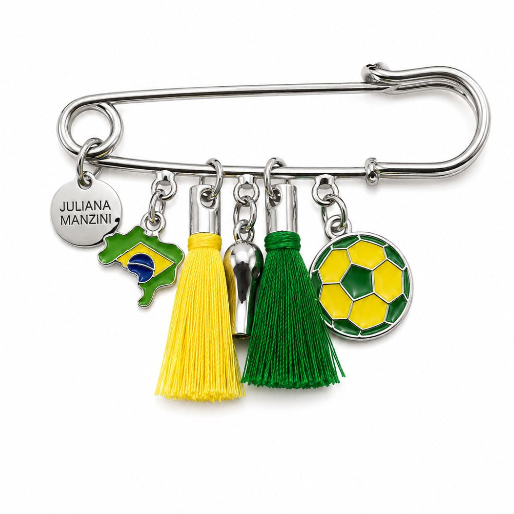 BROCHE ALFINETE BRASIL MIX DE PINGENTES