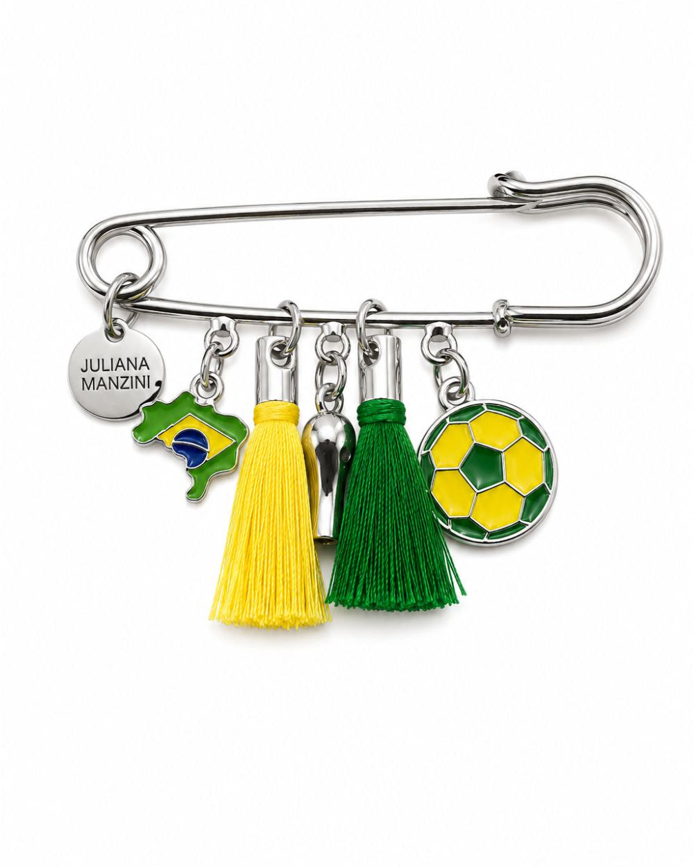BROCHE ALFINETE BRASIL MIX DE PINGENTES