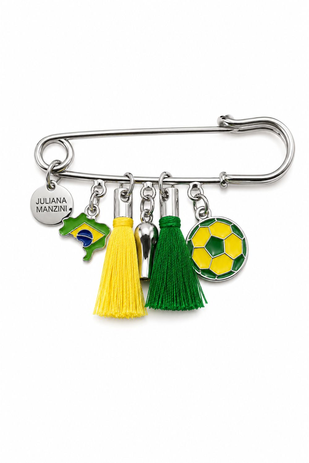 BROCHE ALFINETE BRASIL MIX DE PINGENTES