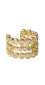 Ear Cuff Triplo Dourado com Zircônias e Encaixe Sem Furo