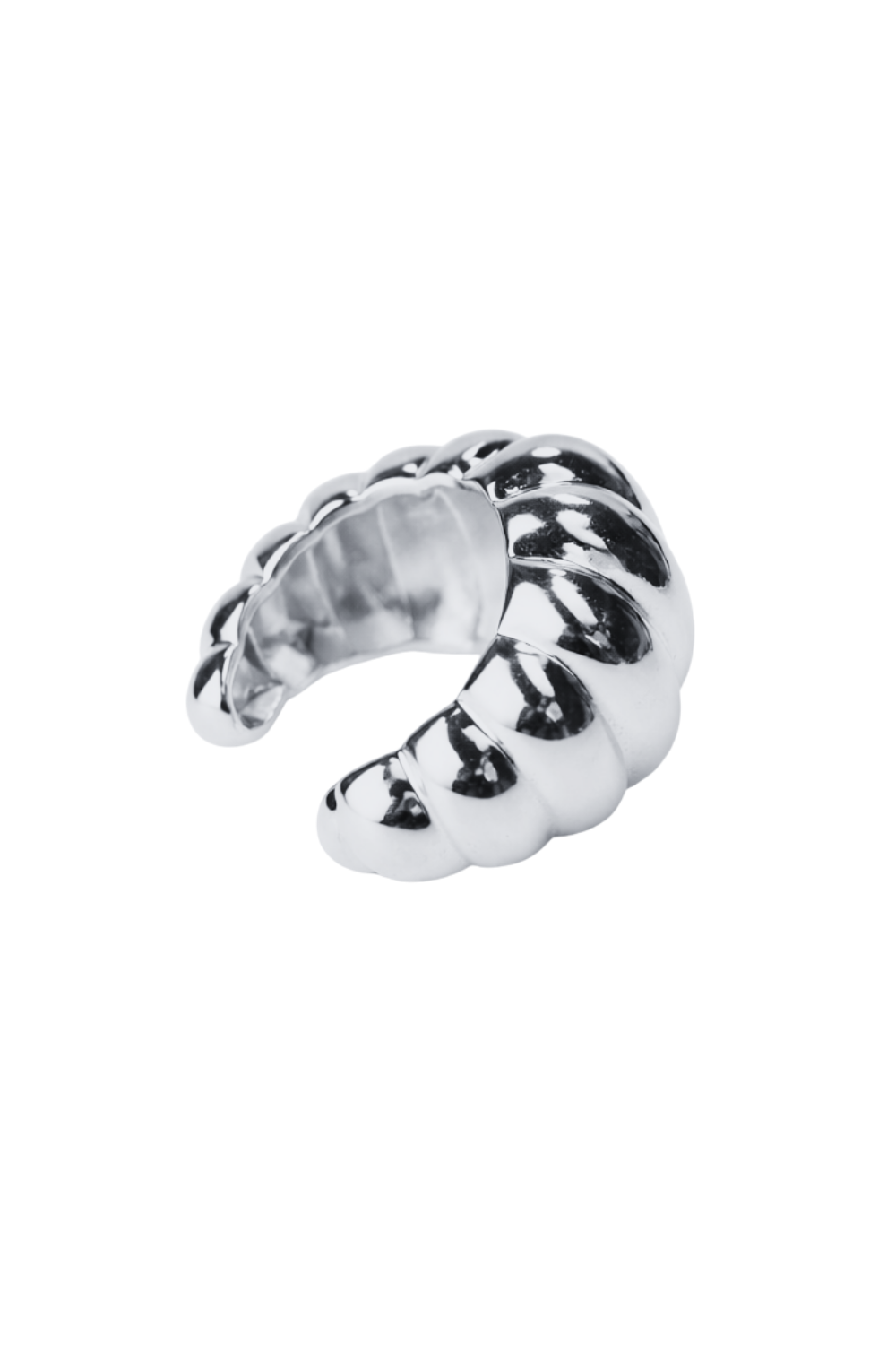 Ear Cuff Ondas em Banho Prateado – Movimento e Precisão