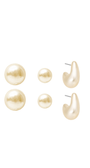 Kit de Brincos Pérola e Gota Essenza Dourado