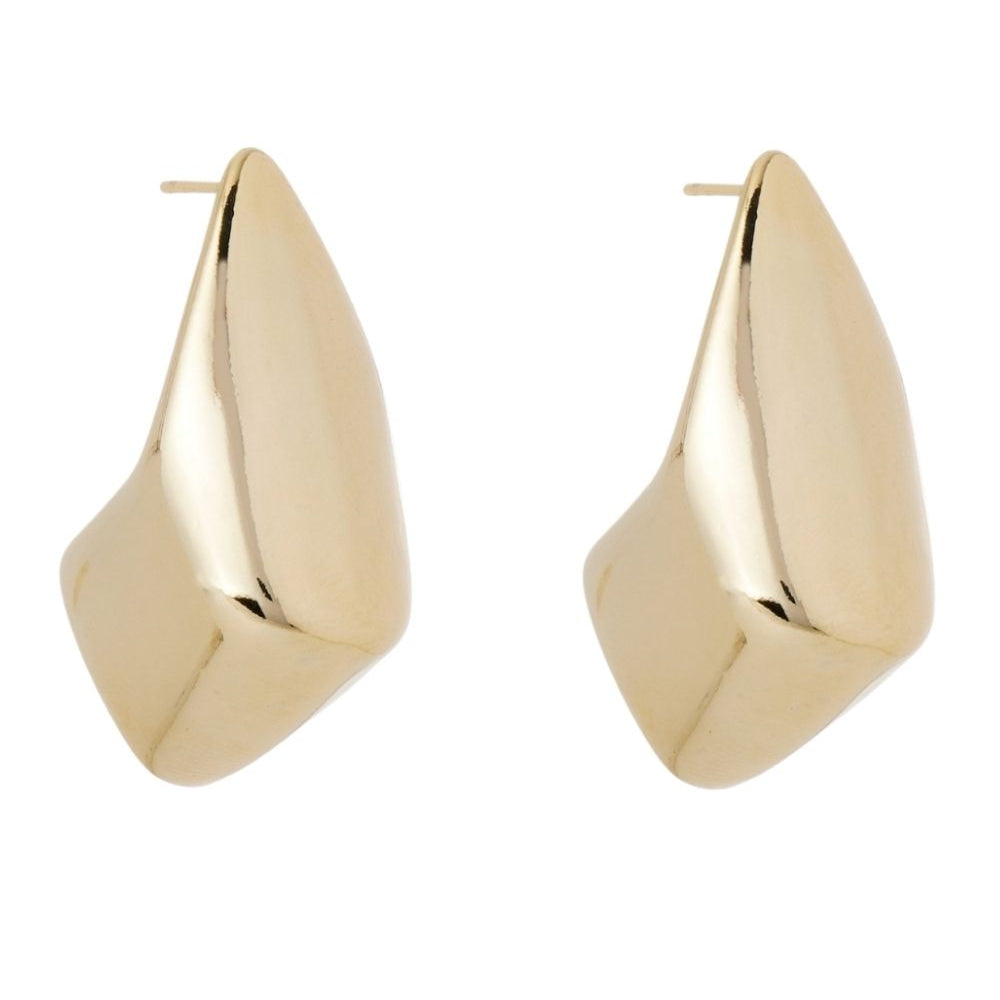 Brinco Triangular Presenza Dourado com Volume Polido