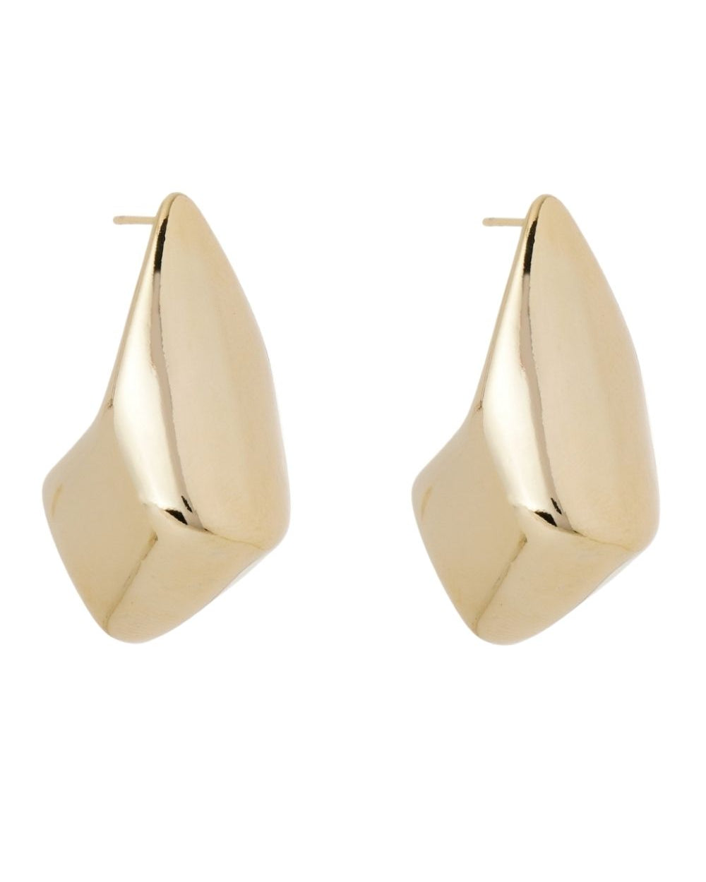 Brinco Triangular Presenza Dourado com Volume Polido