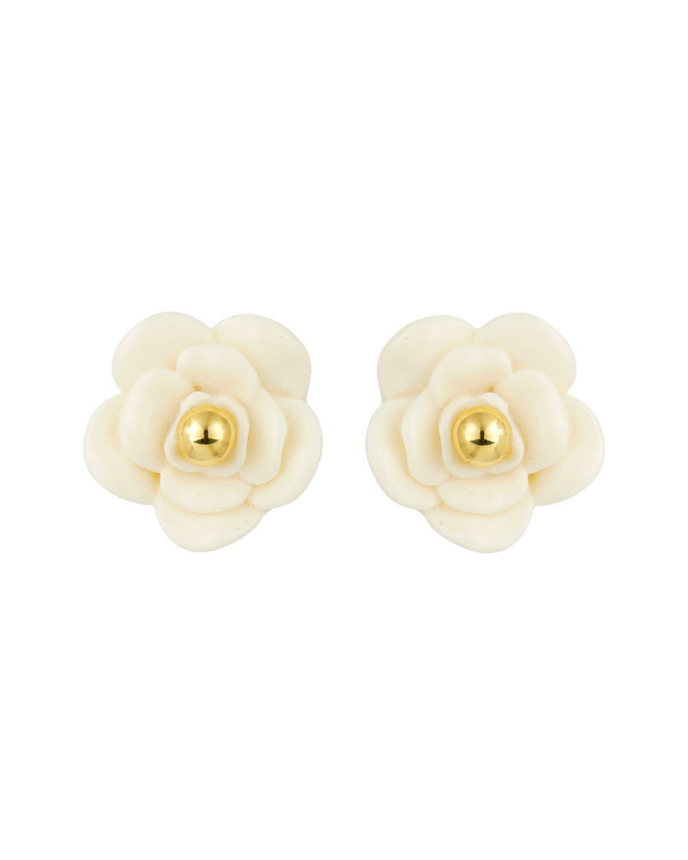 Brinco Flor Resina Essenza Dourado
