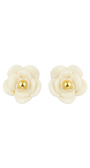 Brinco Flor Resina Essenza Dourado