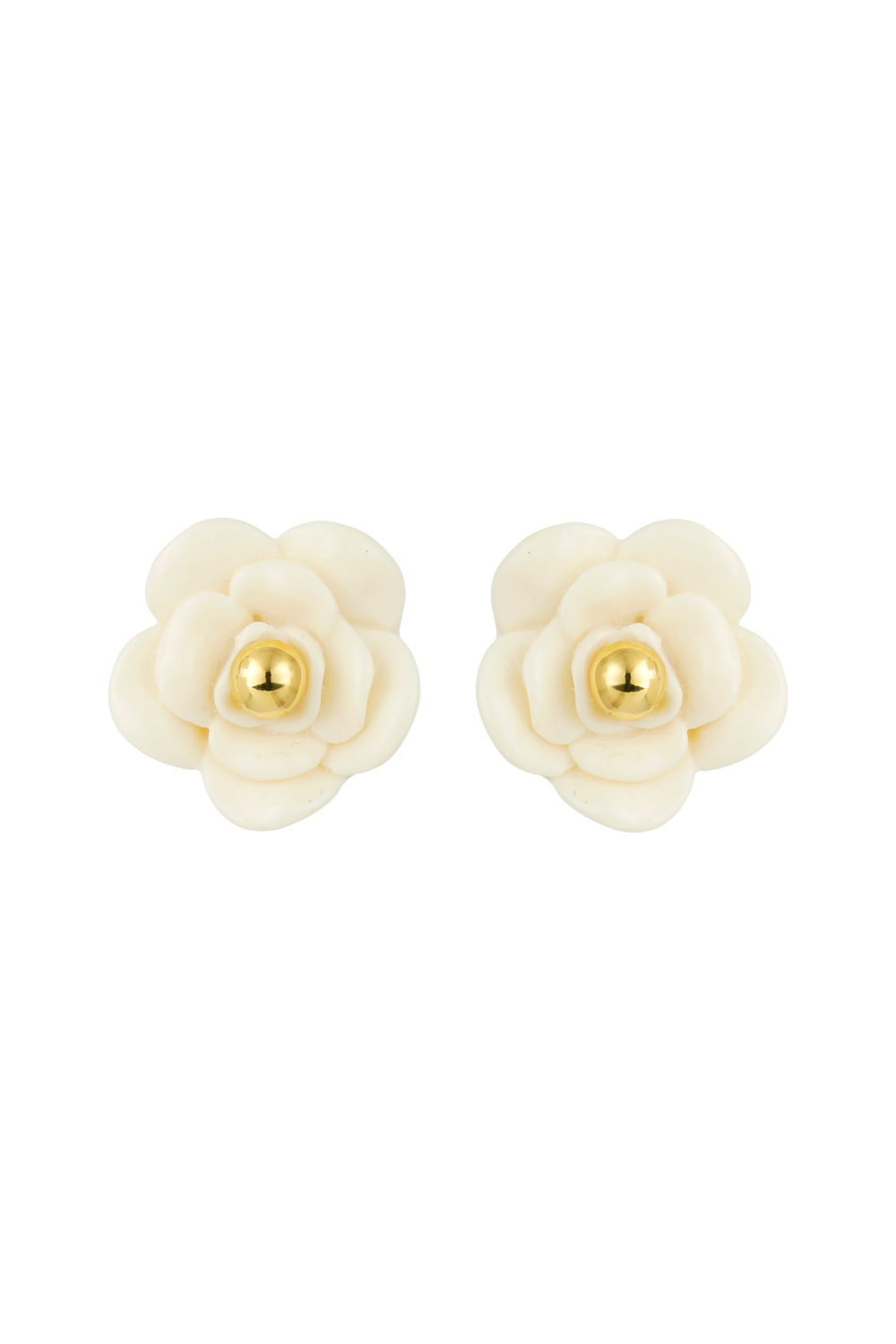 Brinco Flor Resina Essenza Dourado