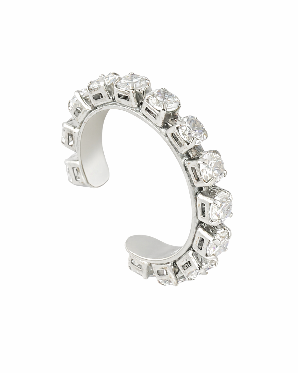 EAR CUFF ZIRCÔNIA REDONDO PRATEADO