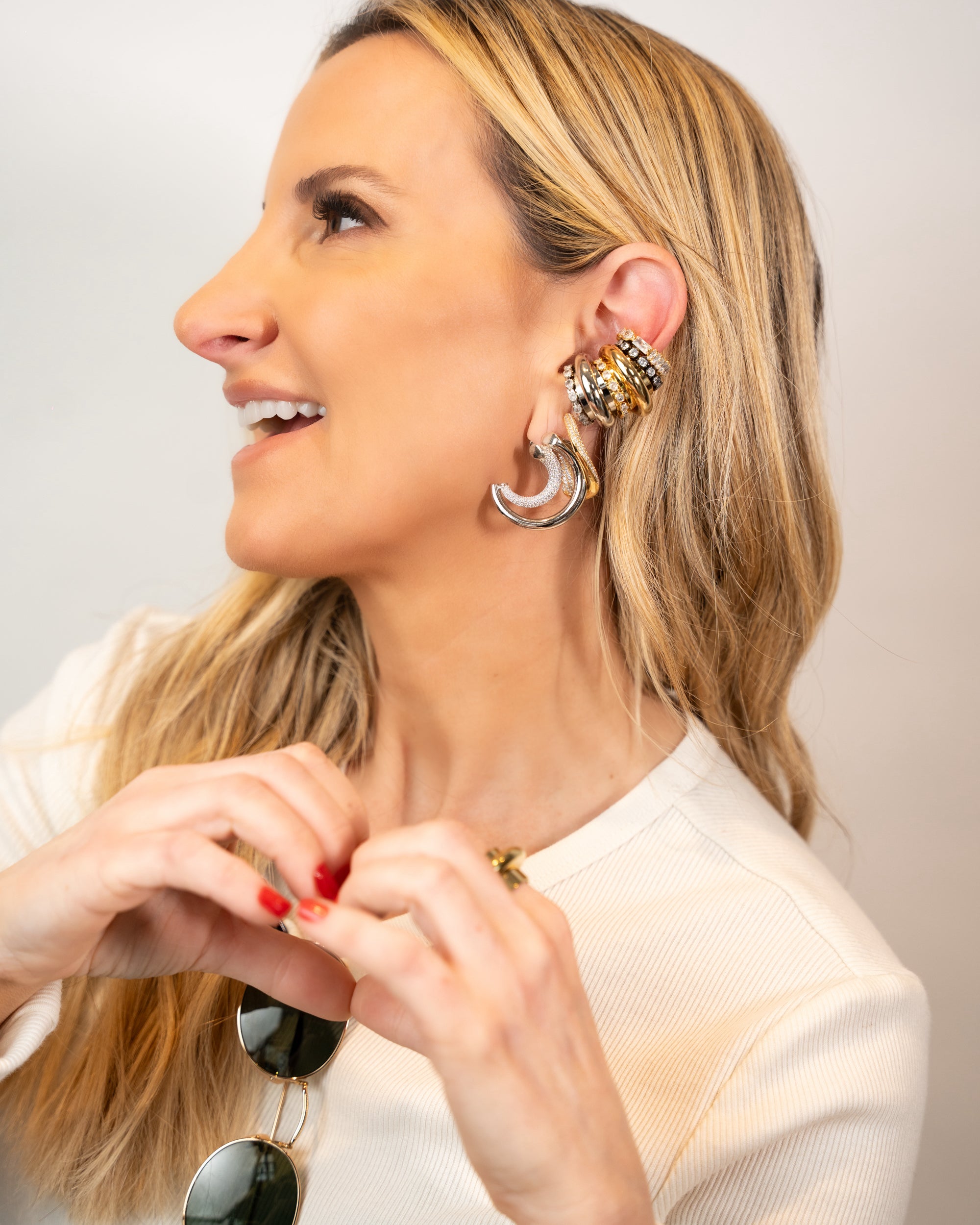 EAR CUFF REDONDO DOURADO