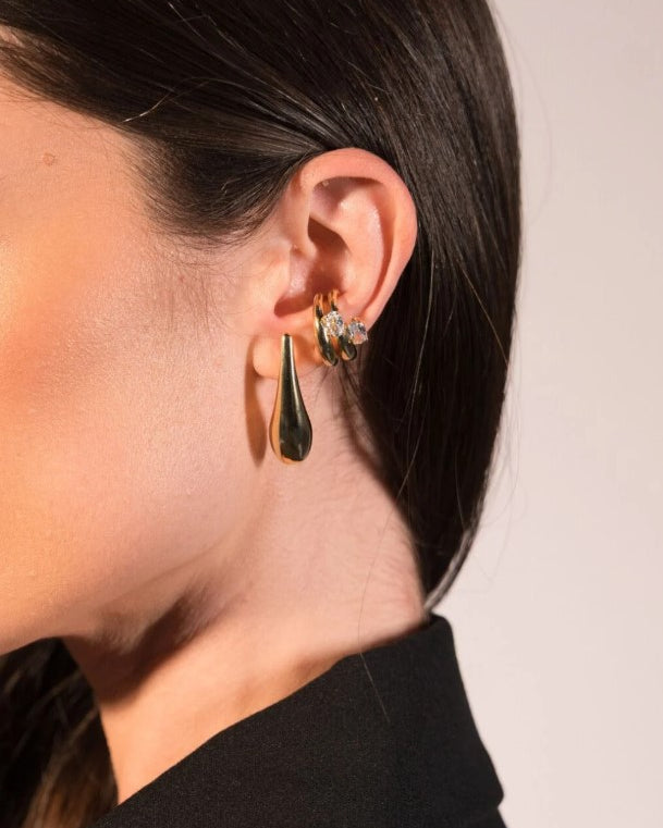 EAR CUFF STRASS ESSENTIAL DOURADO
