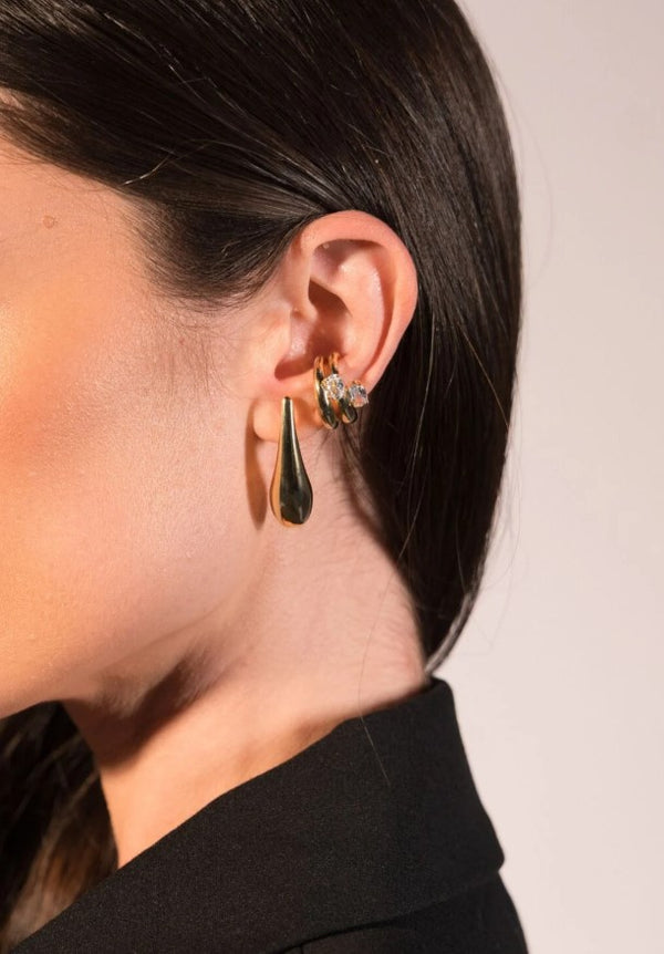 EAR CUFF STRASS ESSENTIAL DOURADO