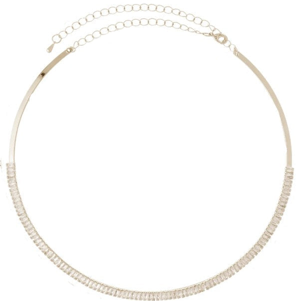 CHOKER ZIRCÔNIA CRISTAL PRATEADO